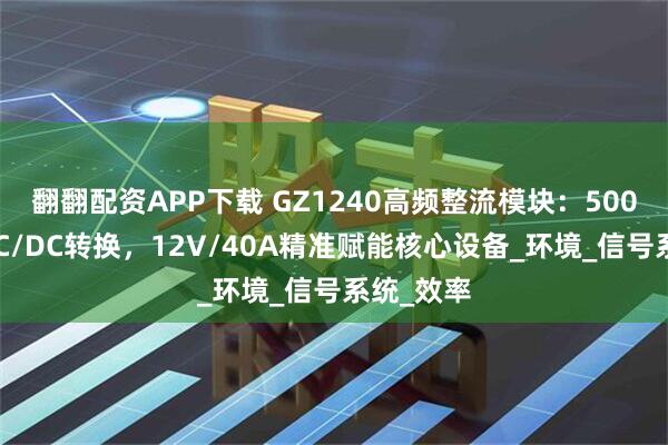 翻翻配资APP下载 GZ1240高频整流模块：500W高效DC/DC转换，12V/40A精准赋能核心设备_环境_信号系统_效率